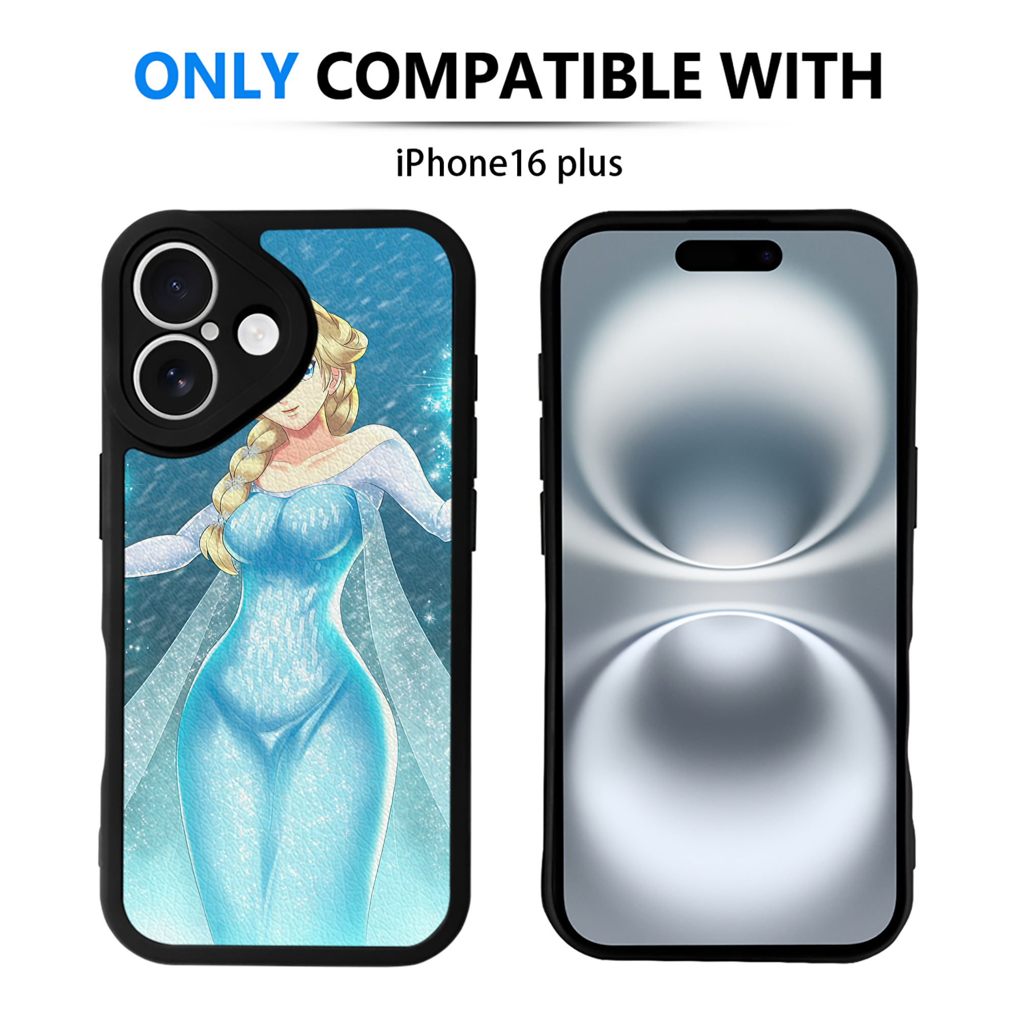 （画像用） アナと雪の女王 アンナ エルサ Frozen Anna Elsa 【iPhone 16シリーズ対応】シリコンスマホケース（レザー調） 材質：シリコン